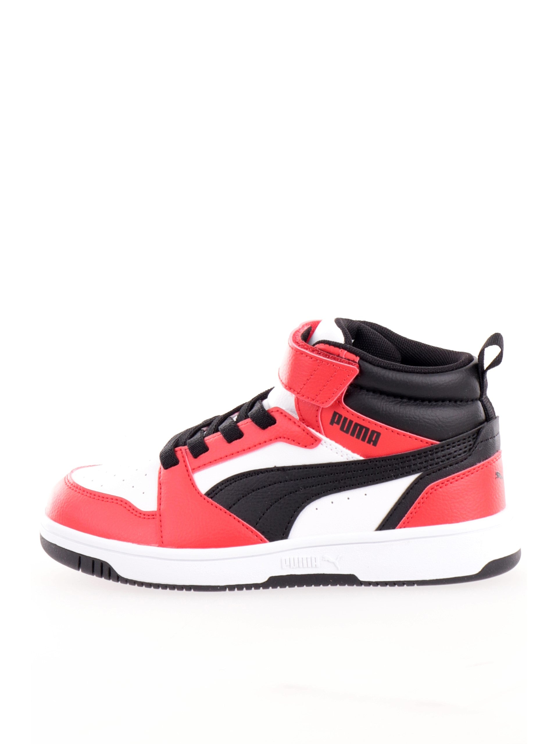 Scarpe Puma bianche e rosse da bambino Rebound V6 Mid AC PS 39383 Sir126