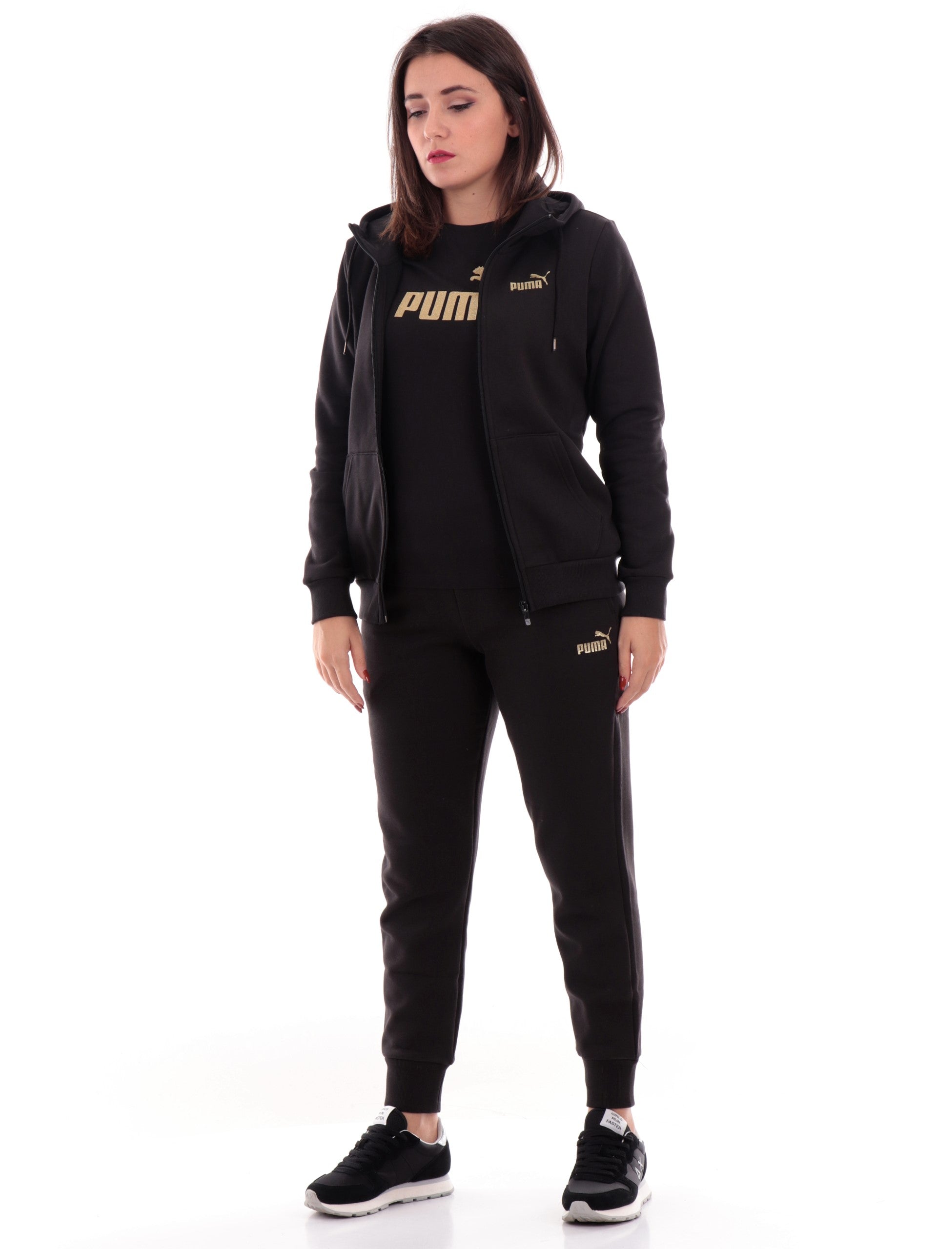 Felpa puma fashion nera oro