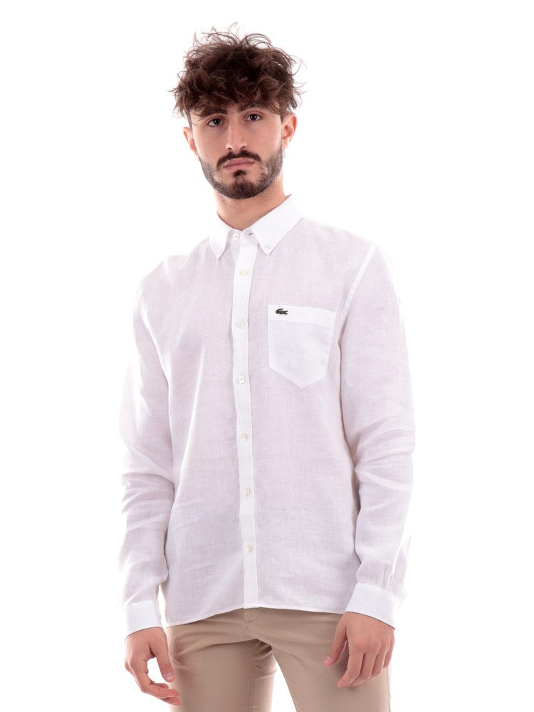 Lacoste mens white shirt best sale