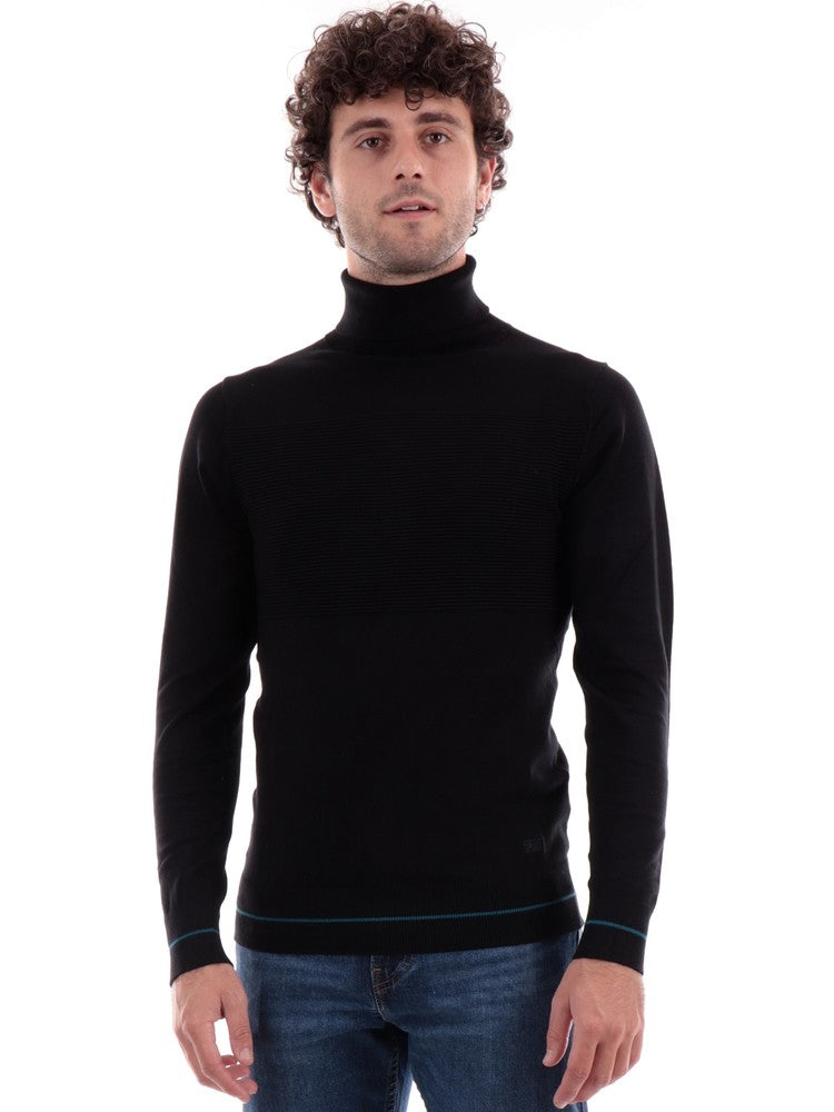 Maglione Yes Zee Nero da Uomo Dolcevita Collo Alto M807ML000