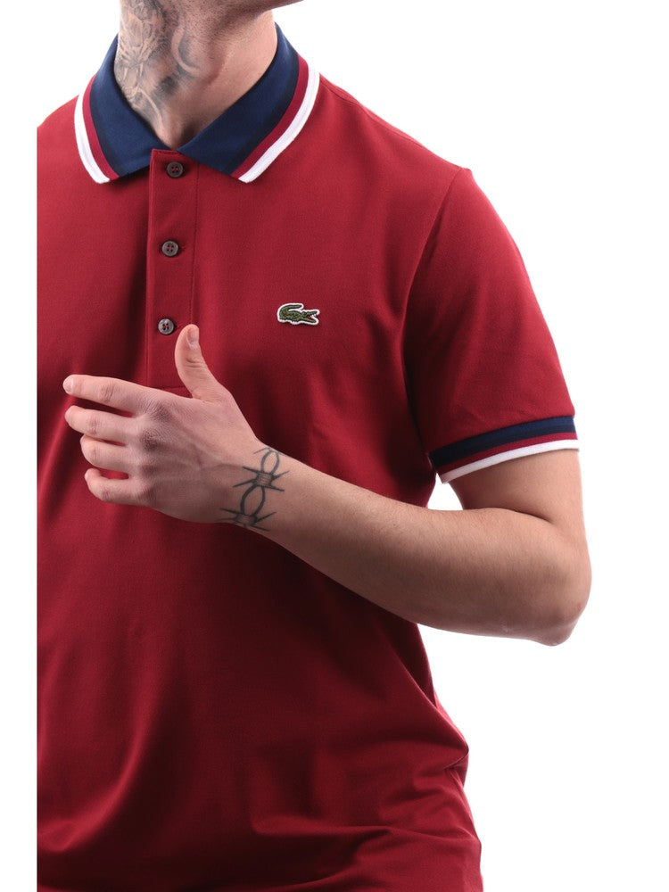 Burgundy lacoste polo shirt best sale