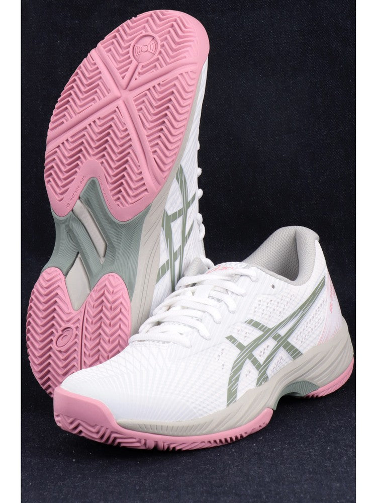 Scarpe da padel Asics bianche rosa e verdi da donna modello Gel Game Sir126