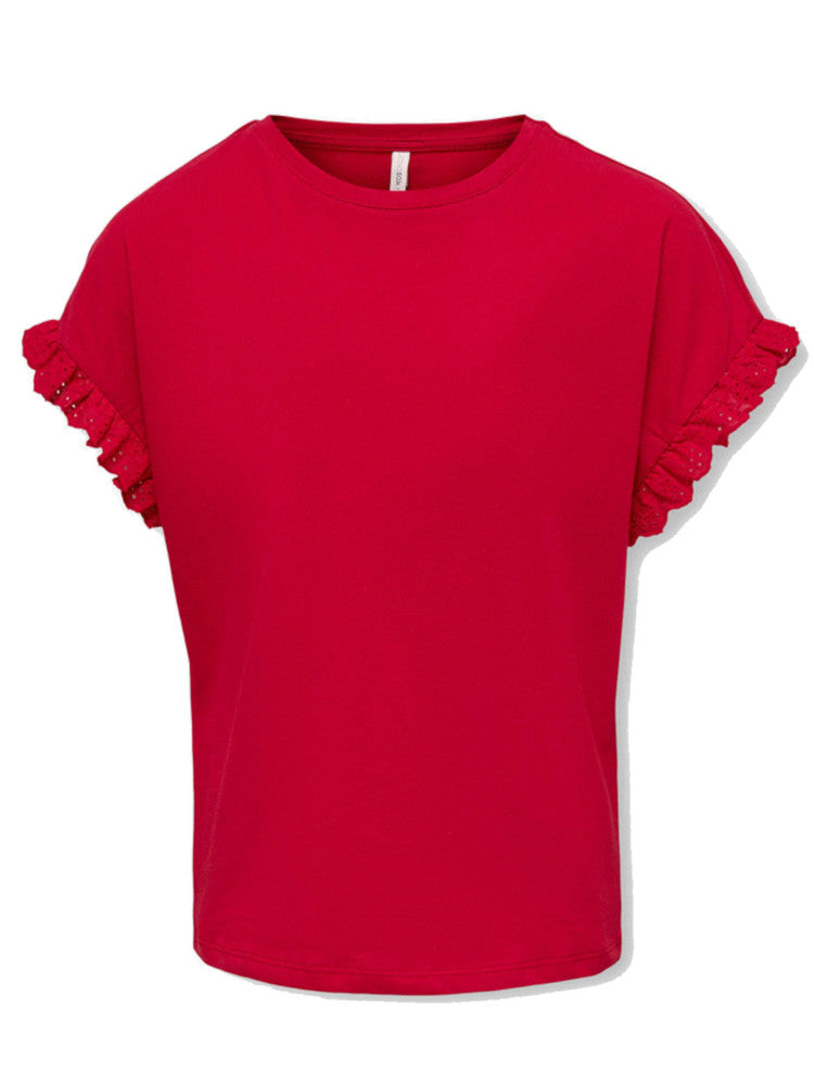 Red Only t shirt for girls with flounces 15285384