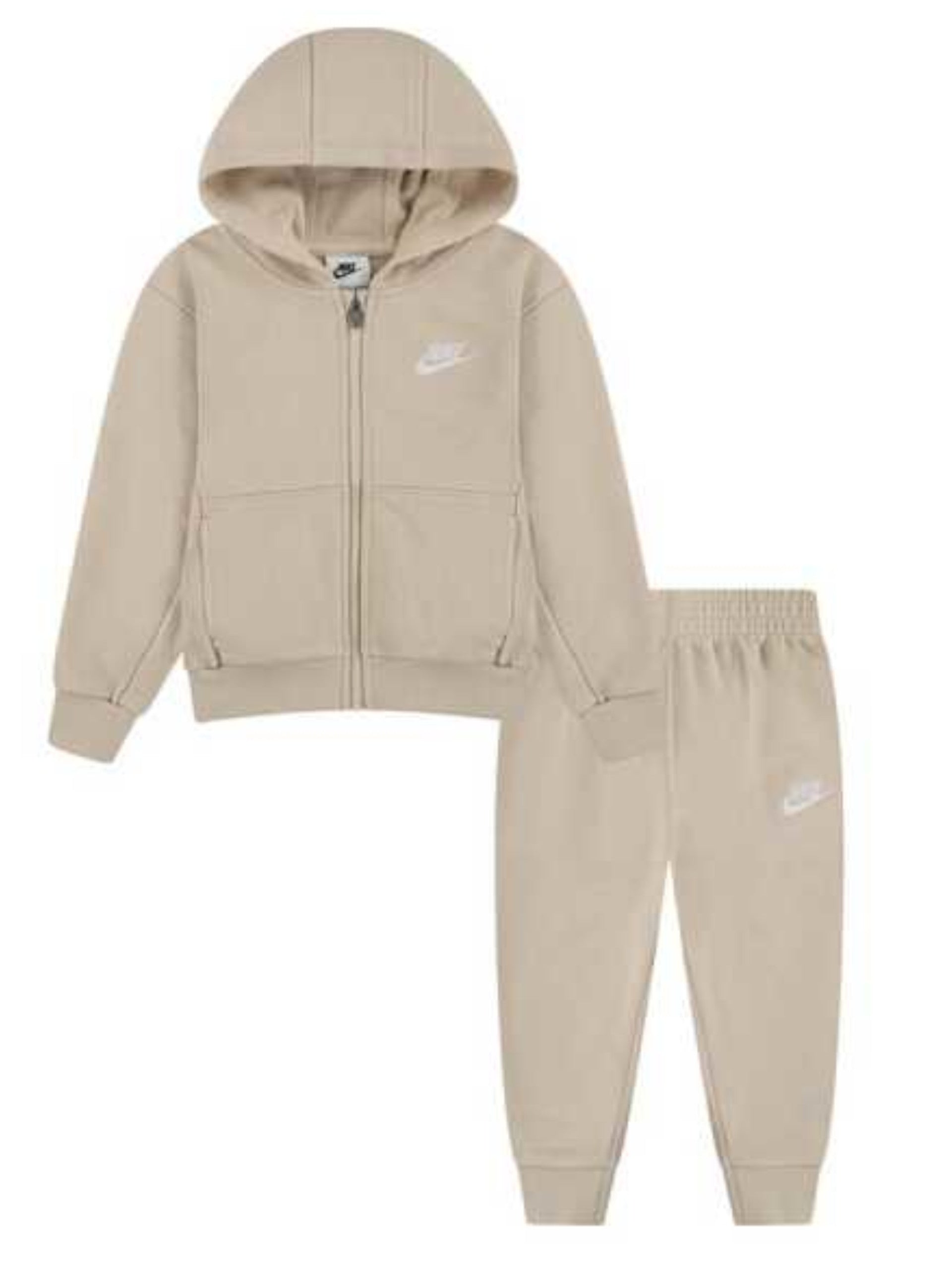 Tuta Nike beige da bambino con cappuccio full zip logo Nike ricamato b Sir126